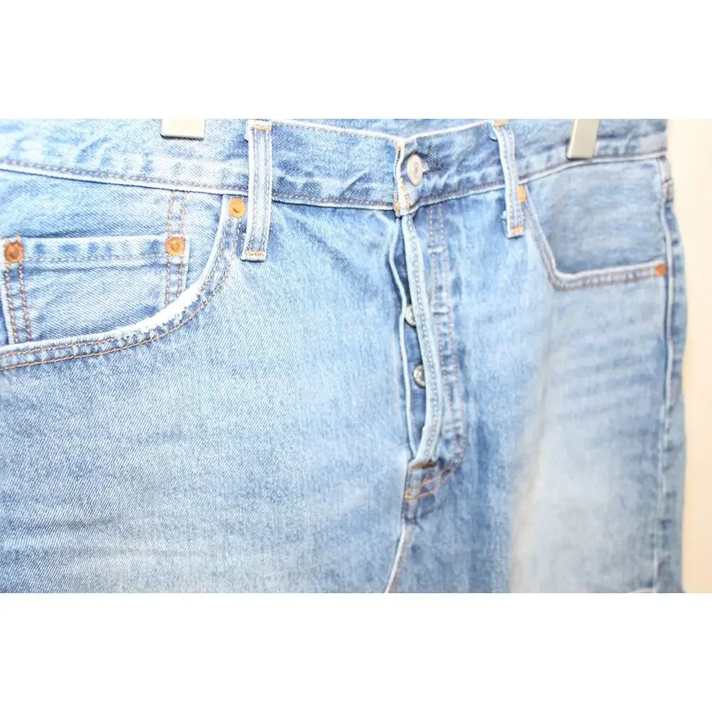 Levi's Deconstructed Button Fly Denim Cut Off Jean Skirt Blue Women's 32 H11823 - Picture 5 of 16
